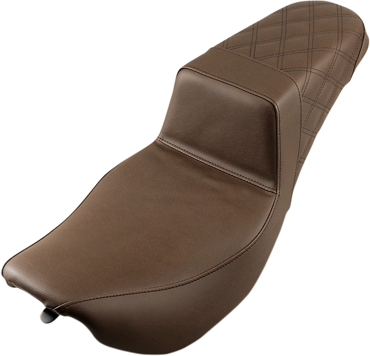 SADDLEMEN Step-Up Seat - Rear Lattice Stitch - Brown 897-06-173BR