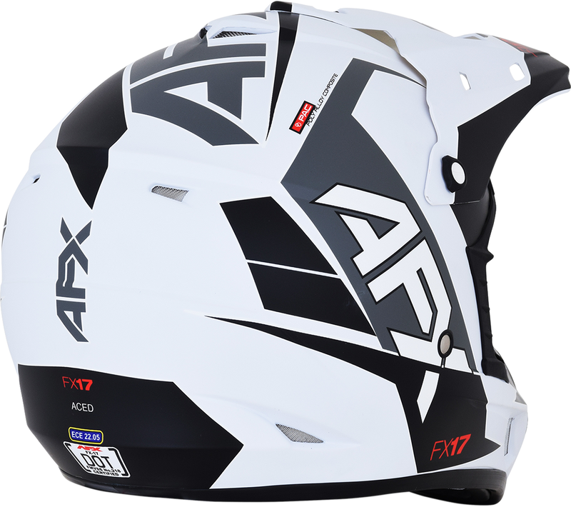 AFX FX-17 Motorcycle Helmet - Aced - Matte White/White - Medium 0110-6495