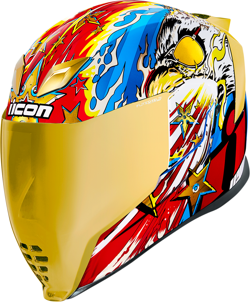 ICON Airflite™ Motorcycle Helmet - Freedom Spitter - Gold - Medium 0101-13926
