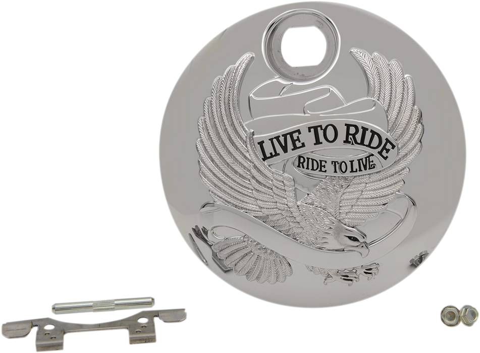 DRAG SPECIALTIES Live to Ride Console Door - Chrome T22-0151CA