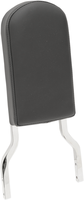 DRAG SPECIALTIES Sissy Bar Pad - Tall - Smooth - Black W/Solar Reflective Leather Top Stitch 0822-0298