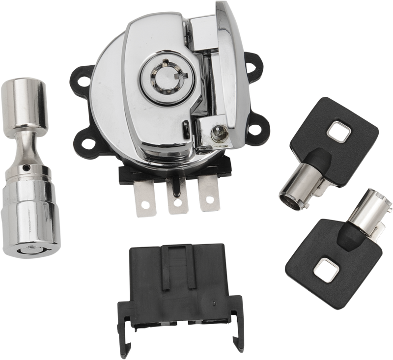 DRAG SPECIALTIES Side Hinge Ignition Switch with Fork Lock - Chrome 21-0209K