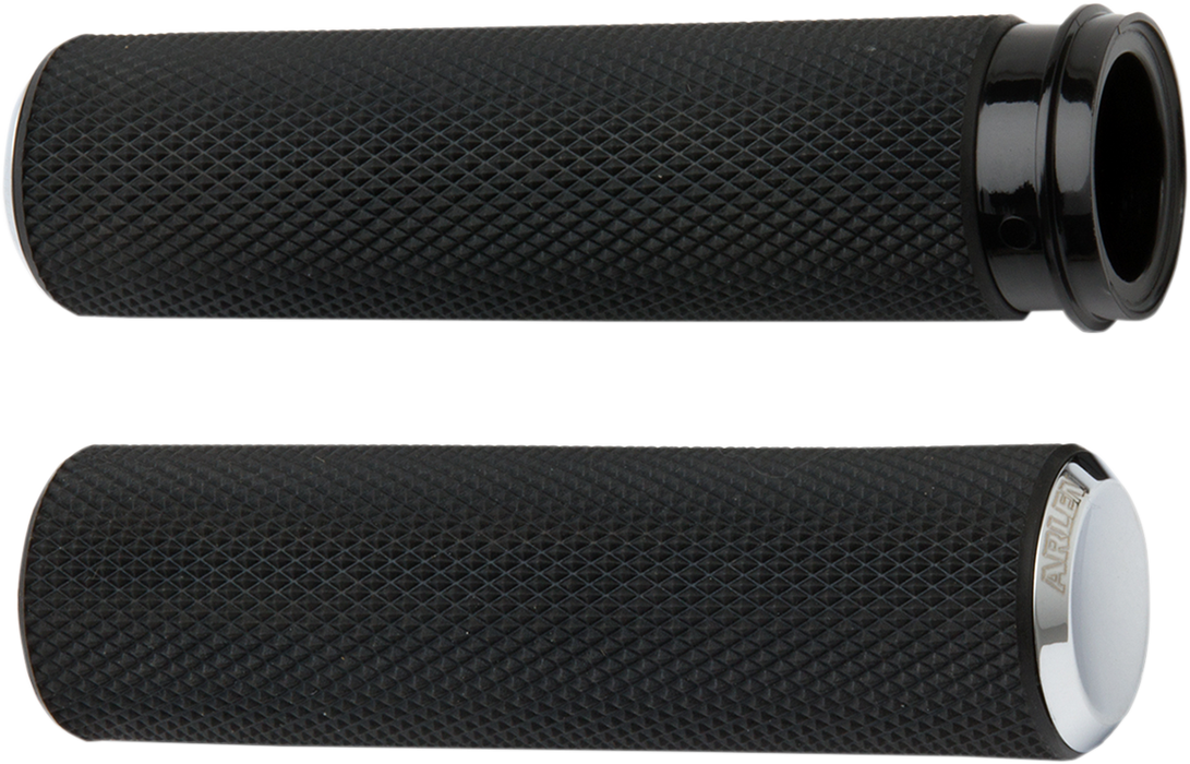 ARLEN NESS Grips - Knurled - Cable - Chrome 07-324