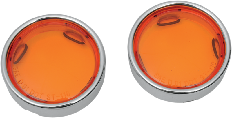 DRAG SPECIALTIES Lens w/Trim Ring - Amber 12-0224-LA