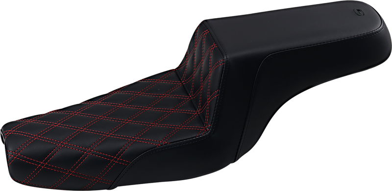SADDLEMEN Step-Up Seat - Front Lattice Stitch/With Red Stitching - Black - XL 807-11-172RD