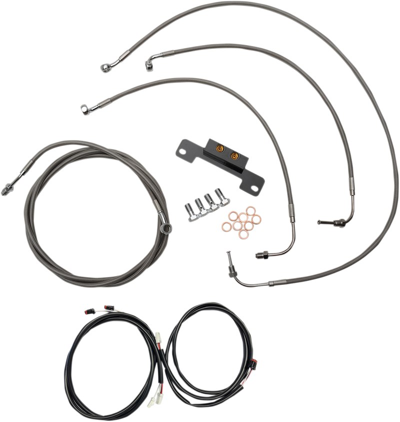 LA CHOPPERS Cable Kit - 15" - 17" Ape Hanger Handlebars - Stainless LA-8055KT3-16