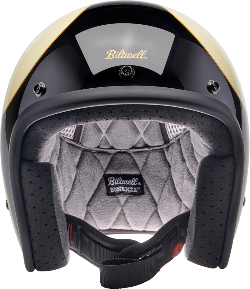 BILTWELL Bonanza Helmet - Gloss Vintage White/Black Scallop - XL 1001-559-205