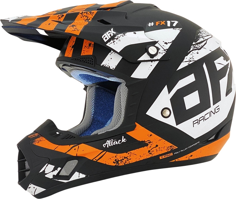 AFX FX-17Y Motorcycle Helmet - Attack - Matte Black/Orange - Medium 0111-1406