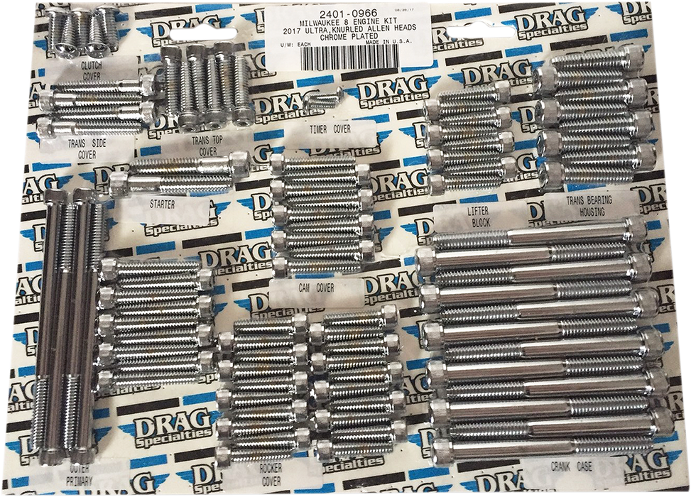 DRAG SPECIALTIES Engine Allen Bolt Kit - Chrome - M8 MK775