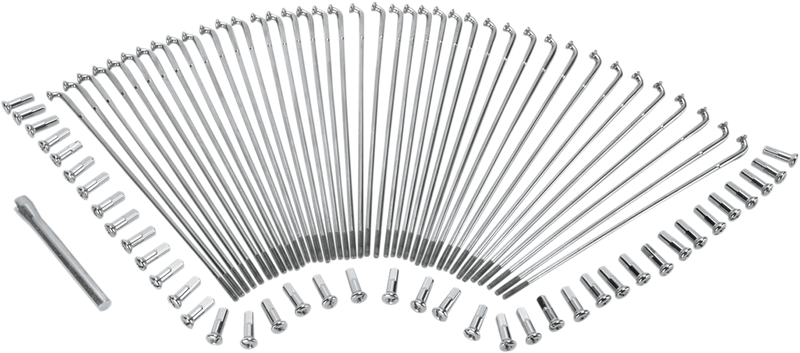 DRAG SPECIALTIES Spoke Set - Drop Center - Front - Stainless Steel - 21" W16-0518SS