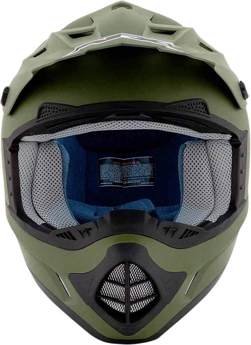 AFX FX-17 Motorcycle Helmet - Flat Olive Drab - Small 0110-4447