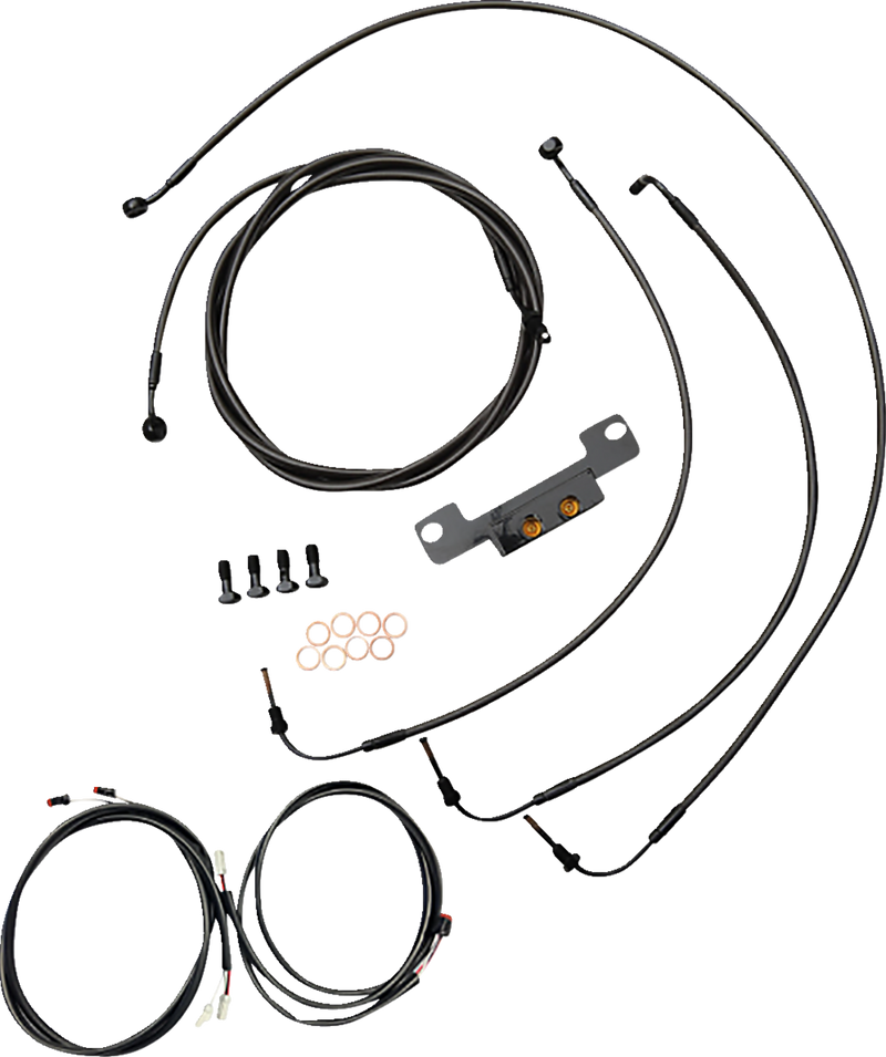 LA CHOPPERS Cable Kit - Stock Ape Hanger Handlebars - ABS - Midnight LA-8056KT3-08M