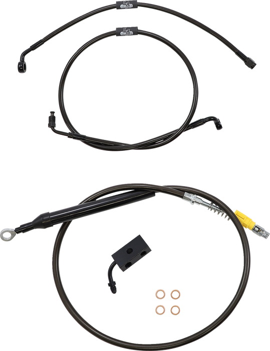 LA CHOPPERS Handlebar Cable/Brake Line Kit - 15" - 17" Ape Hanger Handlebars - Midnight LA-8155KT-16M