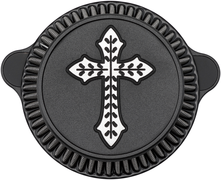 LA CHOPPERS Spanish Cross Air Cleaner - Black - M8 LA-2396-03B
