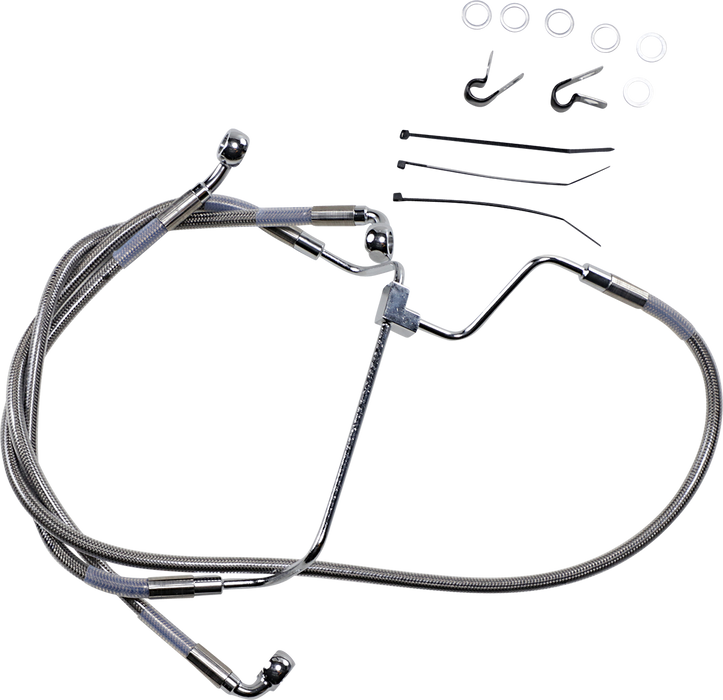 DRAG SPECIALTIES Brake Line - +2" - Stainless Steel 614085-2