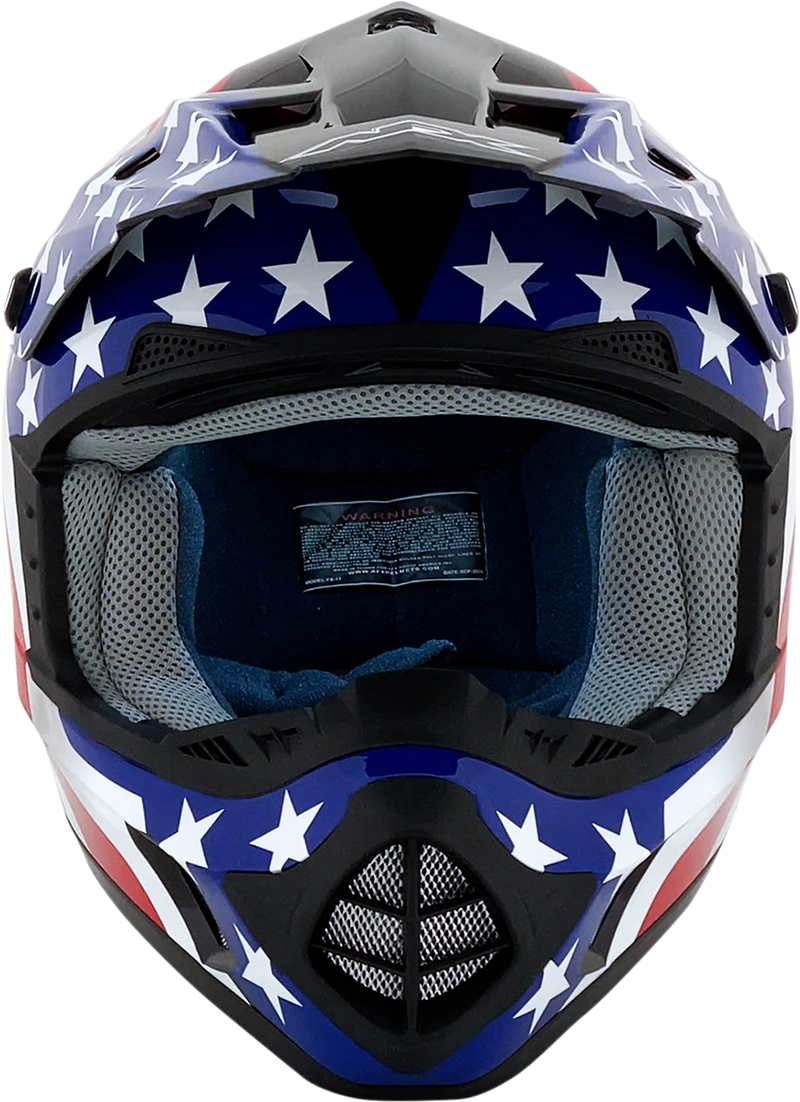 AFX FX-17 Motorcycle Helmet - Flag - Black - Large 0110-2371