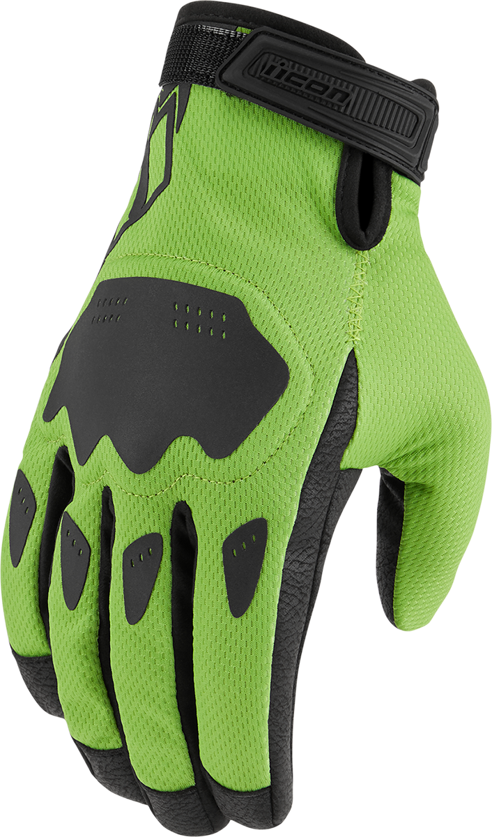 ICON Hooligan™ CE Motorcycle Gloves - Green - Small 3301-4366