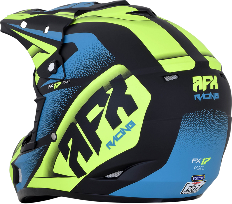 AFX FX-17 Motorcycle Helmet - Force - Matte Black/Green/Blue - 2XL 0110-5218