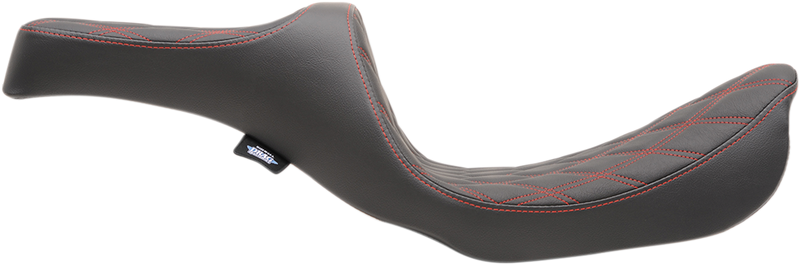 DRAG SPECIALTIES Predator III Seat - Double Diamond - Red Stitching 0803-0604