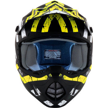 AFX FX-17 Motorcycle Helmet - Attack - Matte Black/Hi-Vis Yellow - Large 0110-7175