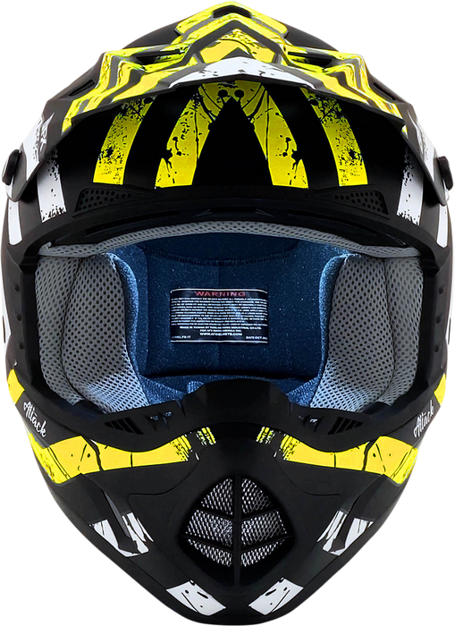 AFX FX-17 Motorcycle Helmet - Attack - Matte Black/Hi-Vis Yellow - XL 0110-7176