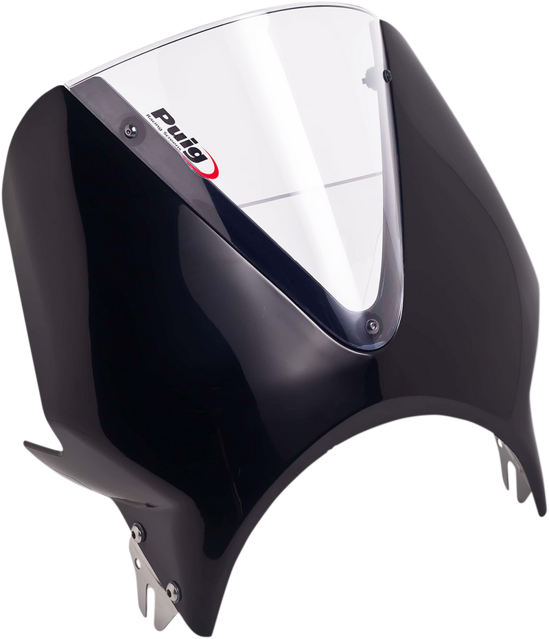 PUIG HI-TECH PARTS Windscreen - Black/Clear 003NW