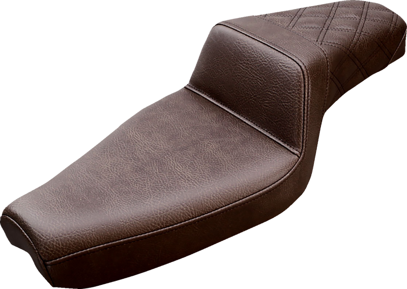 SADDLEMEN Step-Up Seat - Rear Lattice Stitch - Brown - XL 879-03-173BR