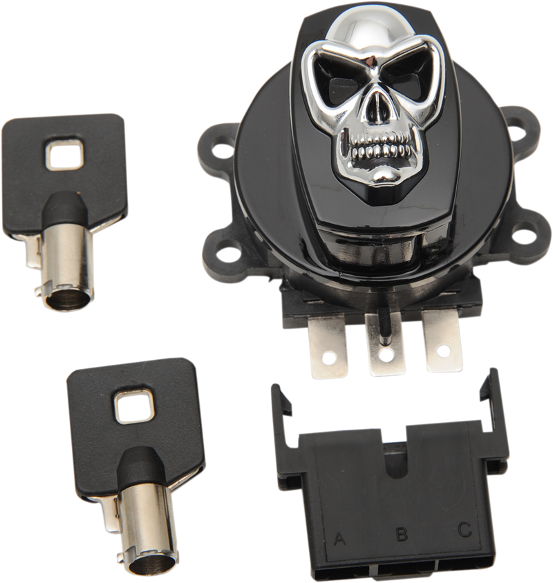 DRAG SPECIALTIES Ignition Switch - Skull - Black 21-0209GBSKD