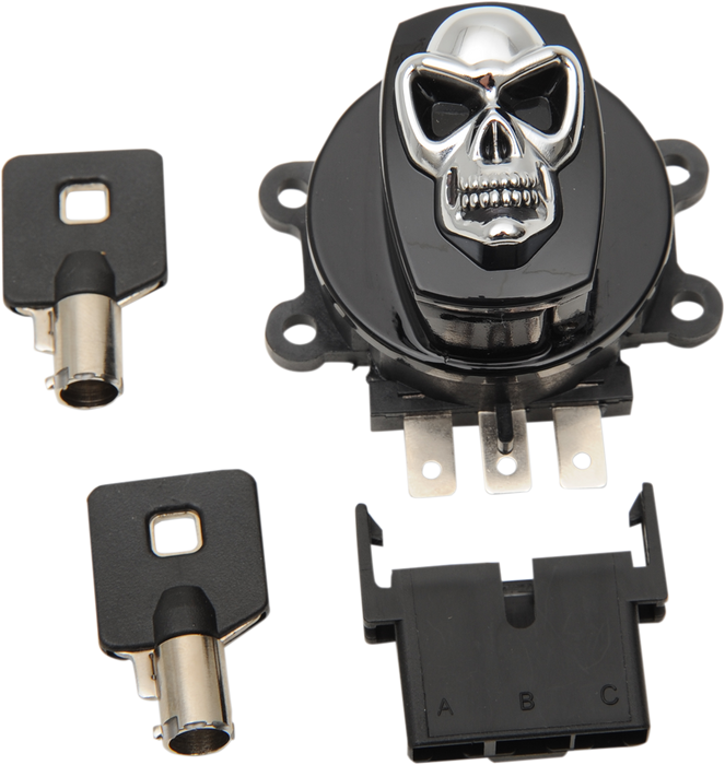 DRAG SPECIALTIES Ignition Switch - Skull - Black 21-0209GBSKD
