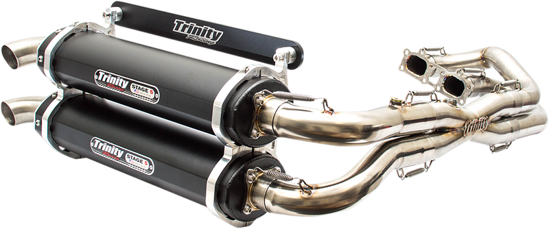 TRINITY RACING Stage 5 Dual Exhaust - Black TR-4119D-BK