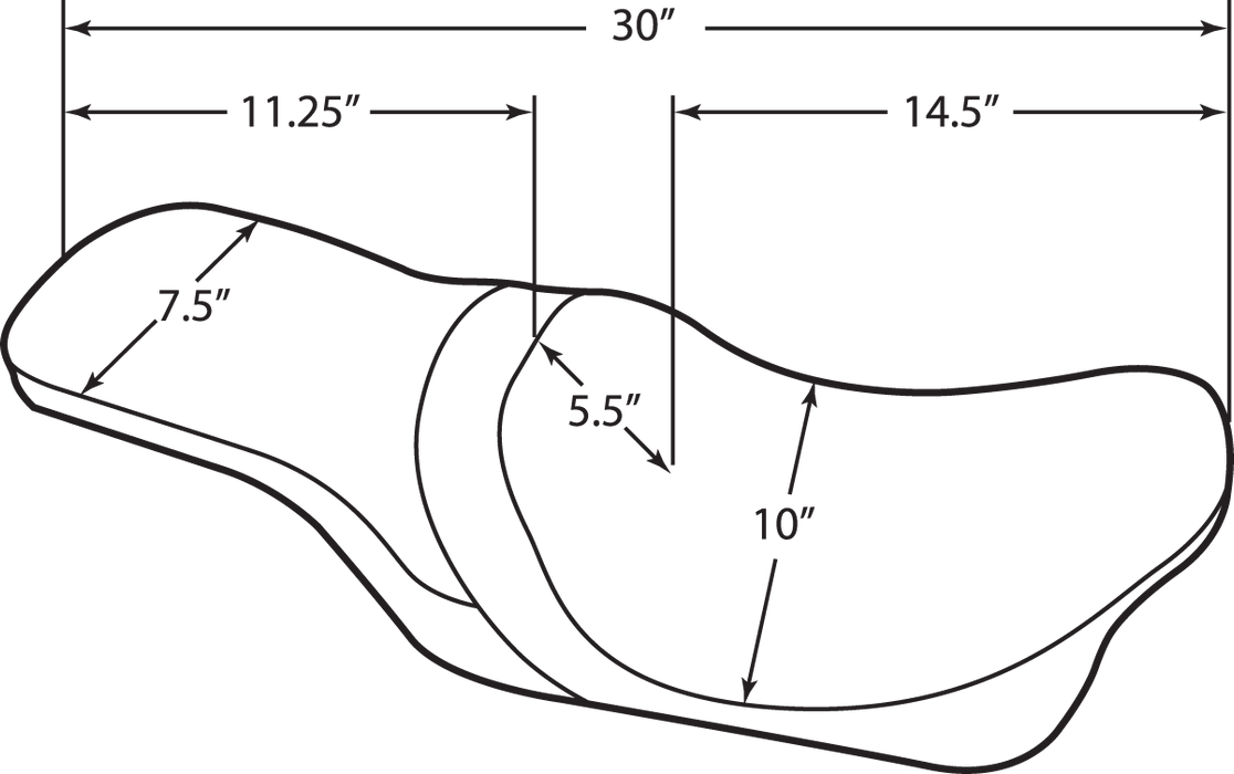 DRAG SPECIALTIES Predator 2-Up Seat - Smooth - FLHR '94-'96 0801-0614