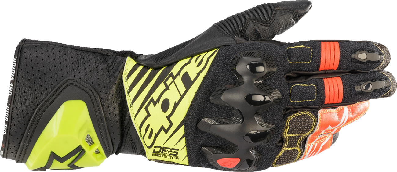 ALPINESTARS GP Tech V2 S Gloves - Black/Fluo Yellow/White/Fluo Red - XL 3556422-1503-XL
