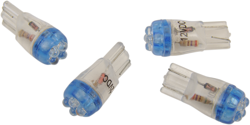 DRAG SPECIALTIES Mini Wedge LED Bulbs - Blue T10-4LEDL-HC