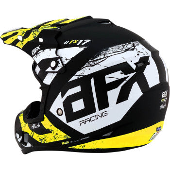 AFX FX-17 Motorcycle Helmet - Attack - Matte Black/Hi-Vis Yellow - Large 0110-7175