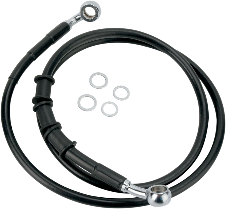 DRAG SPECIALTIES Brake Line - Front (Upper) - Black 680214BLK