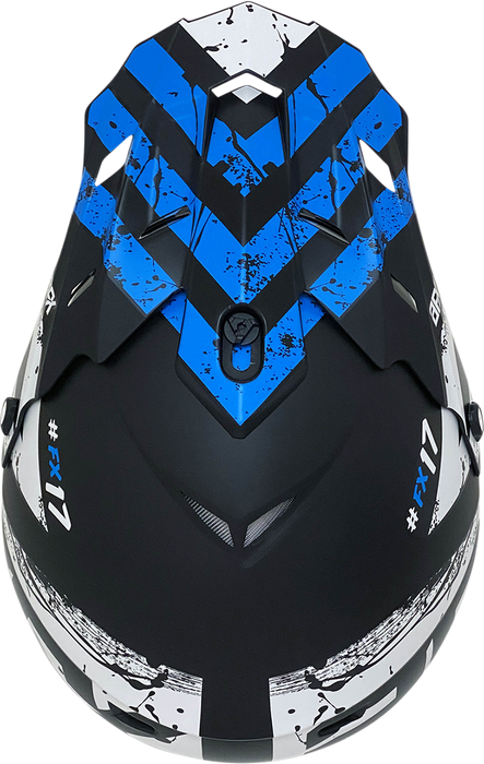 AFX FX-17Y Motorcycle Helmet - Attack - Matte Black/Blue - Large 0111-1410