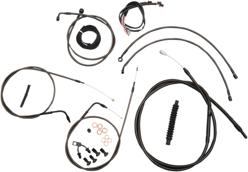LA CHOPPERS Cable Kit - 12" - 14" Ape Hanger Handlebars - Midnight LA-8123KT2-13M