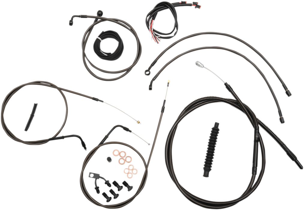 LA CHOPPERS Cable Kit - 15" - 17" Ape Hanger Handlebars - Midnight LA-8150KT2-16M