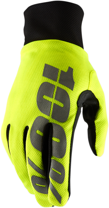 100% Hydromatic Waterproof Gloves - Fluo Yellow - Medium 10017-00006