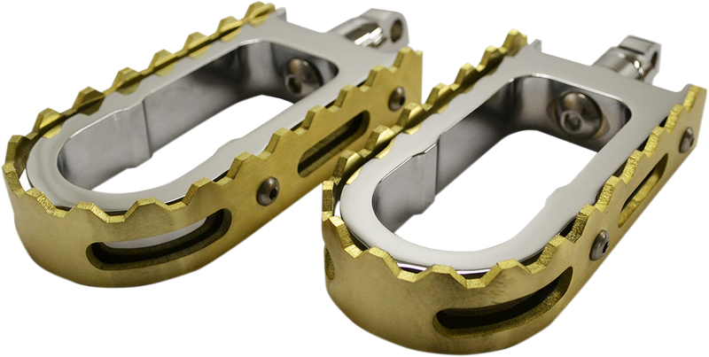 LA CHOPPERS BMX Footpegs - Chrome/Brass LA-7205-02