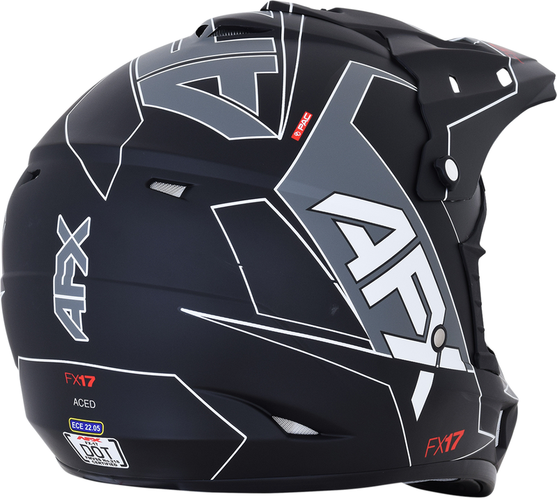 AFX FX-17 Motorcycle Helmet - Aced - Matte Black/White - 2XL 0110-6493