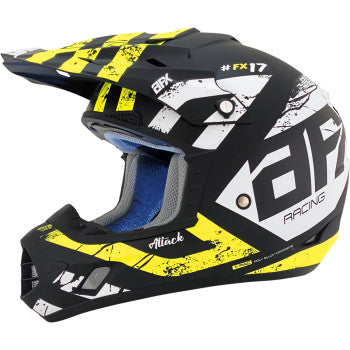 AFX FX-17 Motorcycle Helmet - Attack - Matte Black/Hi-Vis Yellow - Large 0110-7175