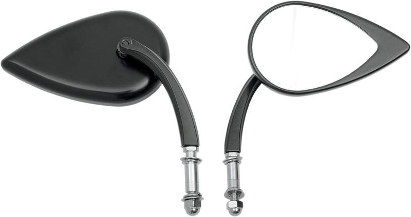 DRAG SPECIALTIES Mirror - Tear Drop - Black - Short Stem 0640-0690