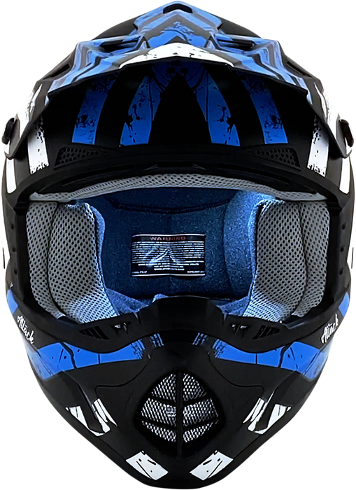 AFX FX-17Y Motorcycle Helmet - Attack - Matte Black/Blue - Large 0111-1410