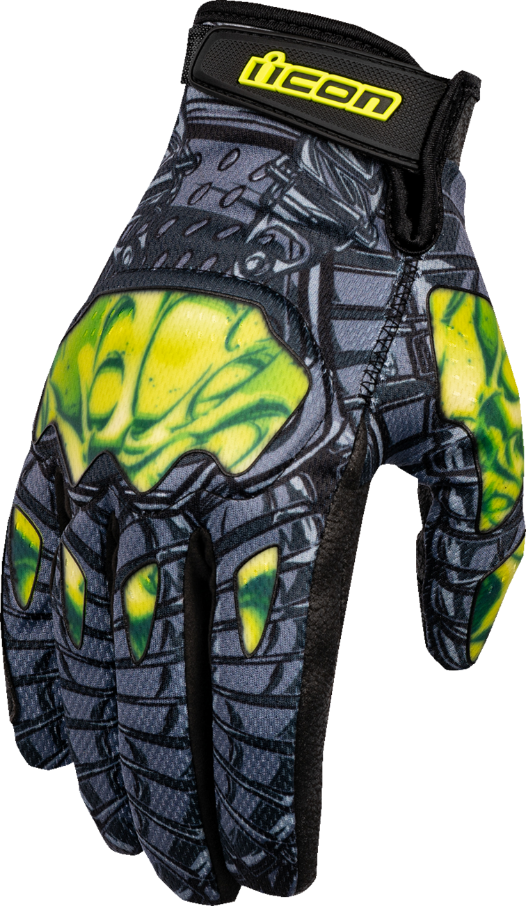 ICON Hooligan Outbreak™ Motorcycle Gloves - Green - Small 3301-4653