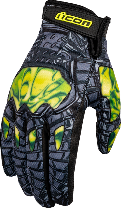 ICON Hooligan Outbreak™ Motorcycle Gloves - Green - Large 3301-4655