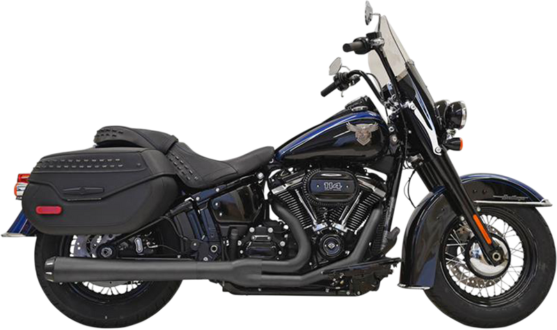BASSANI XHAUST 2:1 Exhaust - Black Softail Heritage/Deluxe/l Sport Glide  2018-2023  1S91RB