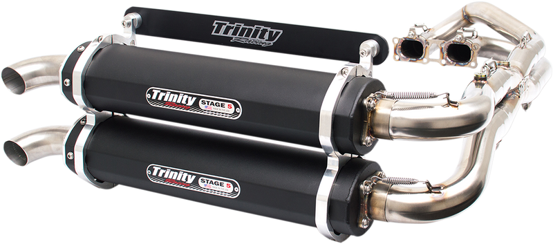TRINITY RACING Stage 5 Dual Exhaust - Black TR-4119D-BK