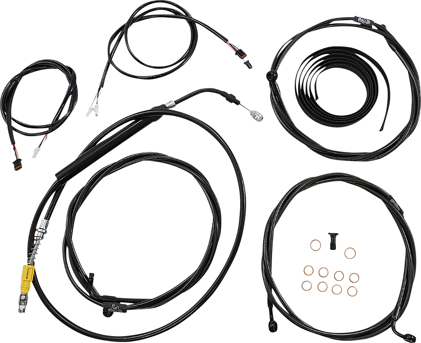 LA CHOPPERS Cable Kit - 18" - 20" Ape Hanger Handlebars - ABS - Black LA-8058KT3-19B