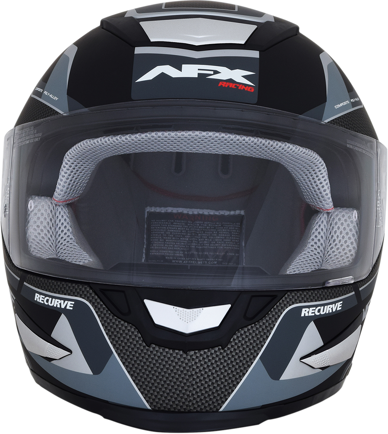 AFX FX-99 Motorcycle Helmet - Recurve - Matte Black/Gray - Large 0101-11138